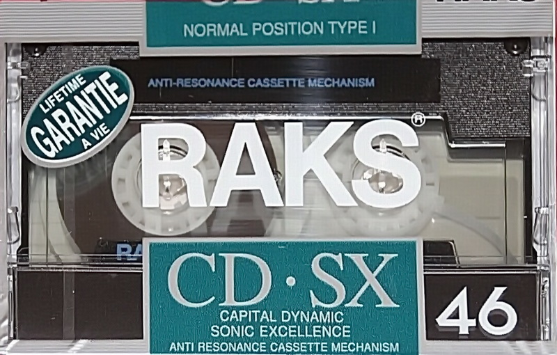 Compact Cassette RAKS CD-SX 46 Type I Normal 1990 Europe
