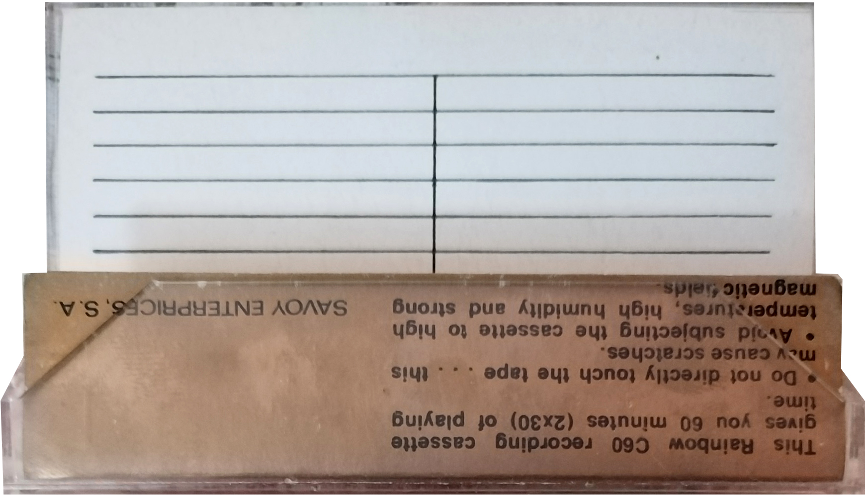 Compact Cassette Rainbow 60 Type I Normal Hong Kong