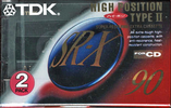 2 pack TDK SR-X 90 "SR-X90X2R" Type II Chrome 1992 Japan