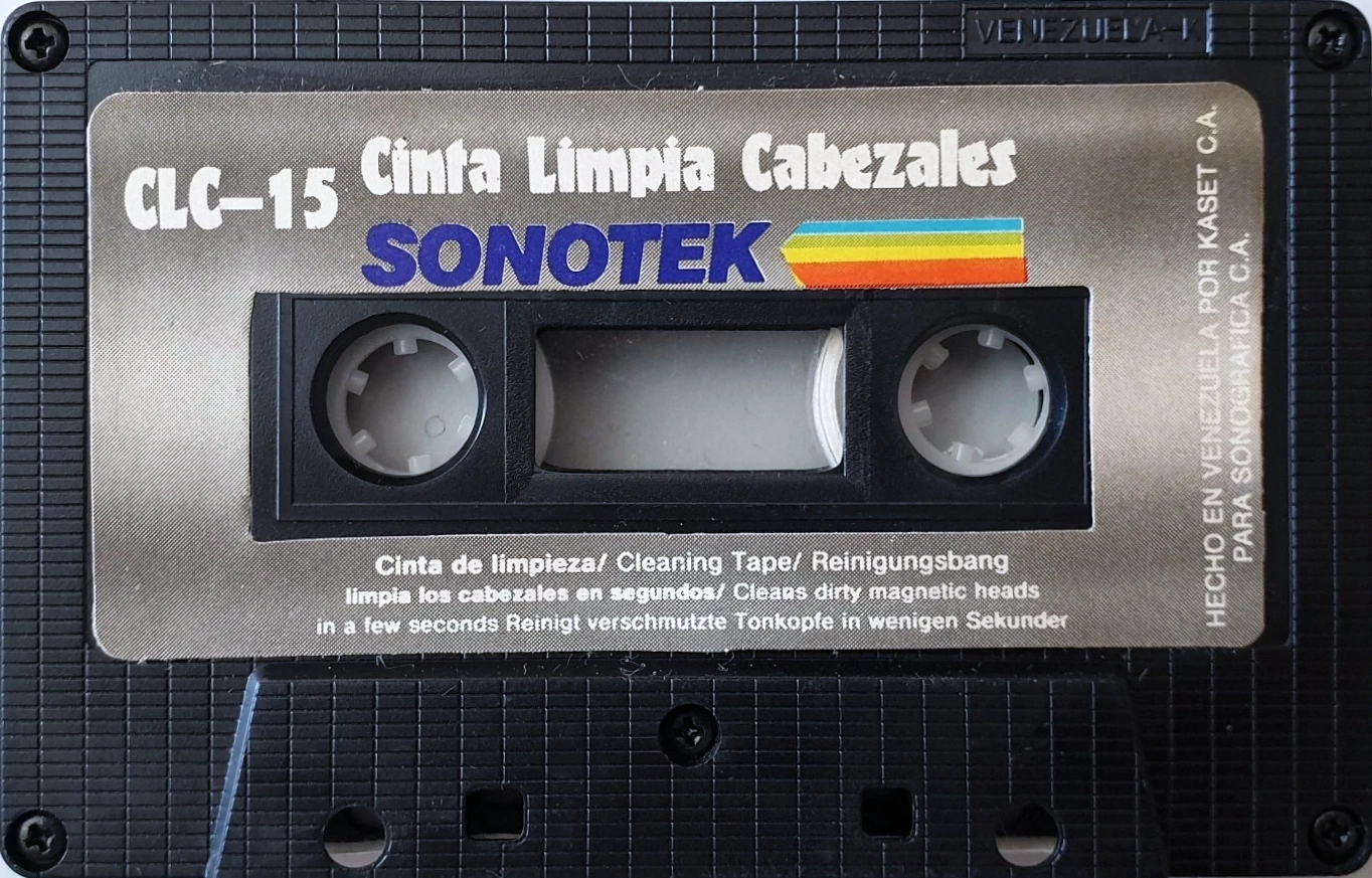 Compact Cassette Sonotek "CLC-15" Cleaning Cassette 1988 Venezuela
