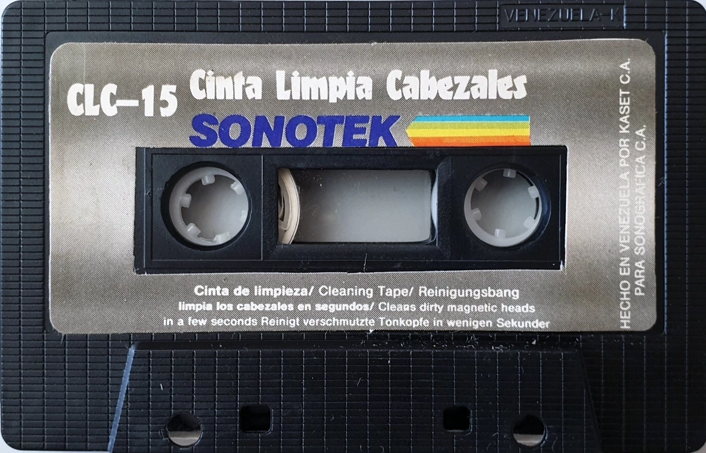 Compact Cassette Sonotek "CLC-15" Cleaning Cassette 1988 Venezuela