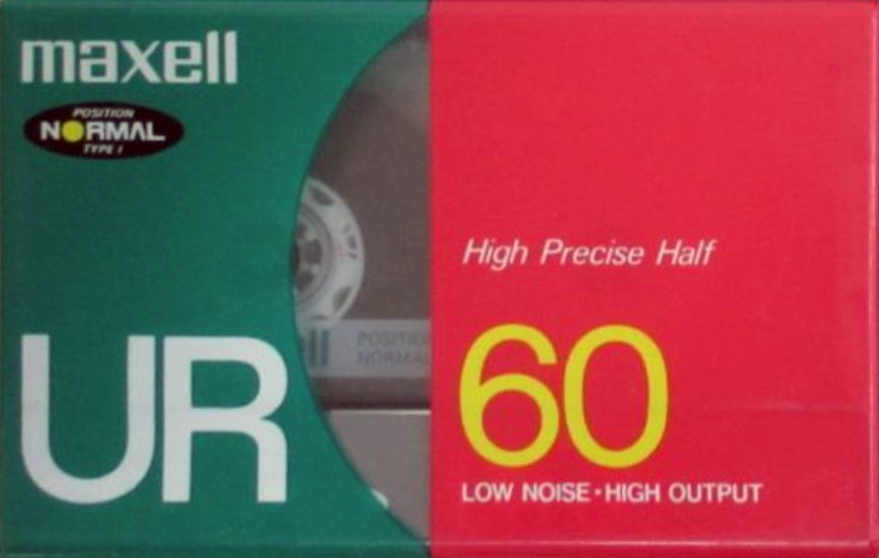 Compact Cassette Maxell UR 60 "UR60(F)" Type I Normal 1992 Japan