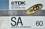 2 pack TDK SA 60 "SA-60X2G" Type II Chrome 1988 Japan