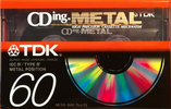 Compact Cassette TDK CDing Metal 60 "CDING4-60EB" Type IV Metal 1997 Europe