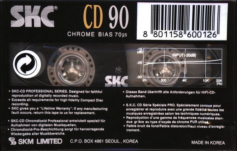Compact Cassette SKC CD 90 Type II Chrome 1995 Europe