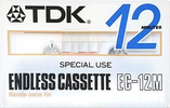 Compact Cassette TDK EC Endless 12 "EC-12M" Endless Cassette 1987 North America