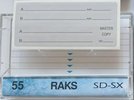 Compact Cassette RAKS SD-SX 55 Type II Chrome 1993 Europe