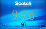 Compact Cassette Scotch 996 X 60 "996X1-60" Type I Normal 1993 Japan