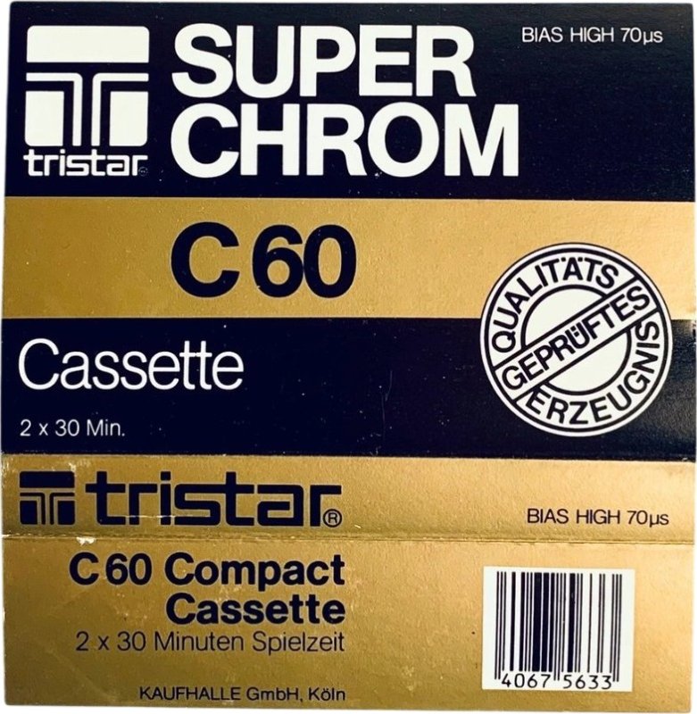 Compact Cassette Tristar 60 "Super Chrom" Type II Chrome 1984 Germany