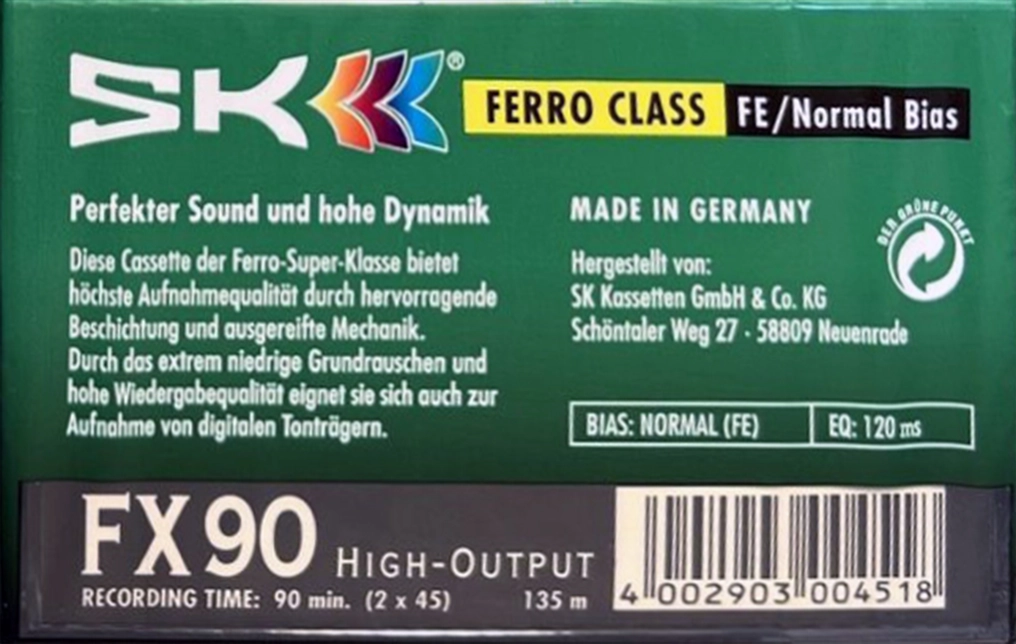 Compact Cassette SK FX II 90 Type I Normal 1997 Europe