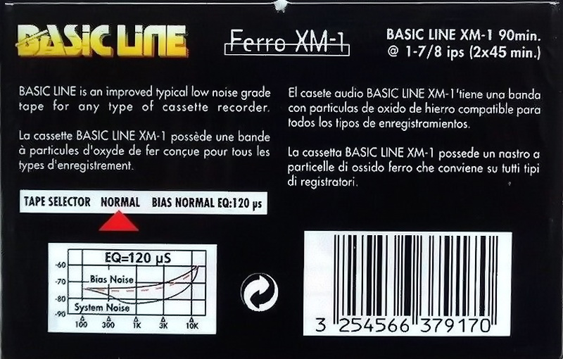 Compact Cassette Basic Line XM-1 90 Type I Normal Europe