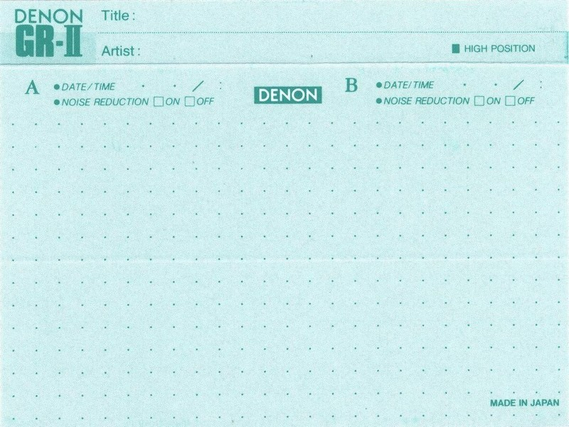 Compact Cassette Denon GR-II 100 Type II Chrome 1992 Japan