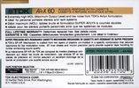 Compact Cassette TDK AR-X 60 "AR-X60" Type I Normal 1988 North America