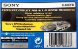 Compact Cassette Sony EF 60 "C-60EFB" Type I Normal 2008 Worldwide