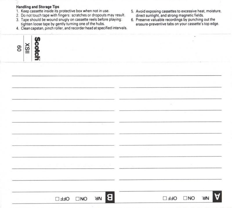 Compact Cassette Scotch XS II 60 Type II Chrome 1990 Worldwide