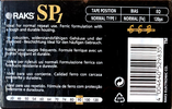 Compact Cassette RAKS SP 1 90 Type I Normal 1998 Europe