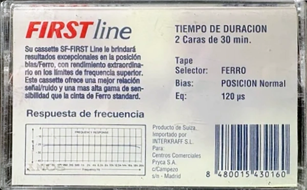 Compact Cassette First Line 60 "SFE FX-I" Type I Normal 1993 Spain