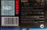 Compact Cassette RAKS SD-X 60 Type II Chrome 1993 Europe