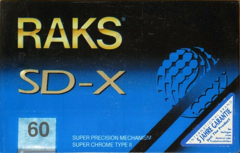 Compact Cassette RAKS SD-X 60 Type II Chrome 1993 Europe