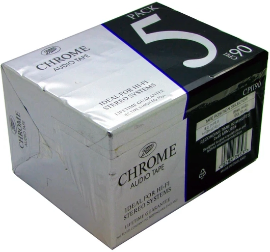 5 pack Boots / Boots Audio CPII 90 Type II Chrome 1995 UK