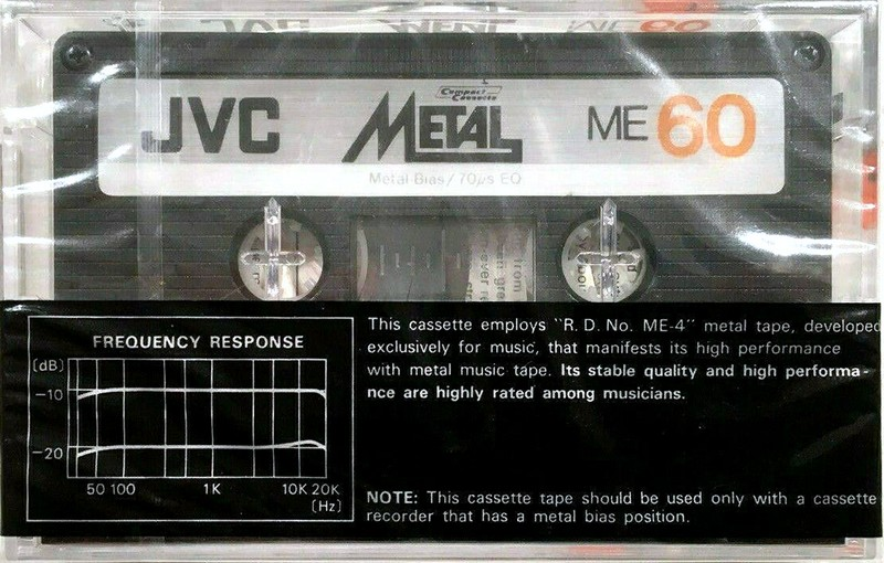 Compact Cassette JVC Metal / ME 60 "ME60" Type IV Metal 1981 USA
