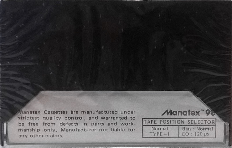 Compact Cassette Manatex 90 Type I Normal 1980 Hong Kong