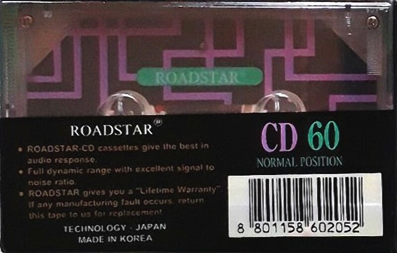 Compact Cassette Roadstar CD 60 Type I Normal 1994 Worldwide