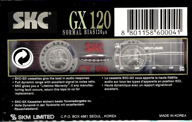 Compact Cassette SKC GX 120 Type I Normal 1999 Europe