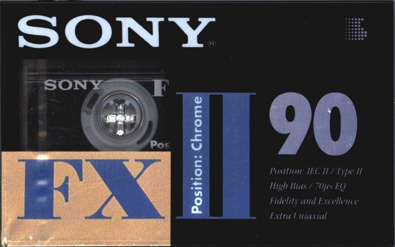 Compact Cassette Sony FX 90 "C-90FX2A" Type II Chrome 1995 Europe