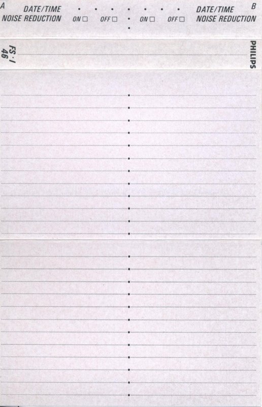 Compact Cassette Philips FS 46 Type I Normal 1987 Europe