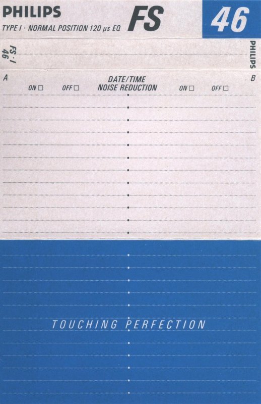 Compact Cassette Philips FS 46 Type I Normal 1987 Europe