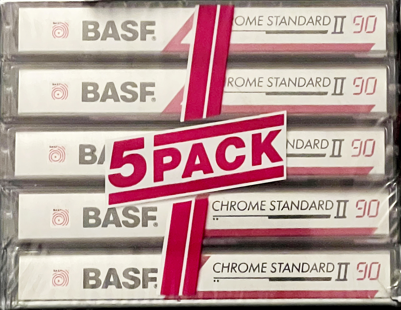 5 pack BASF Chrome Standard II 90 Type II Chrome 1991 Europe