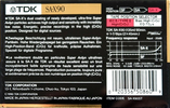 Compact Cassette TDK SA-X 90 "SA-X90ST" Type II Chrome 1990 North America