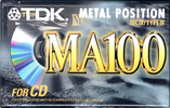 Compact Cassette TDK MA 100 "MA-100EB" Type IV Metal 1997 Europe