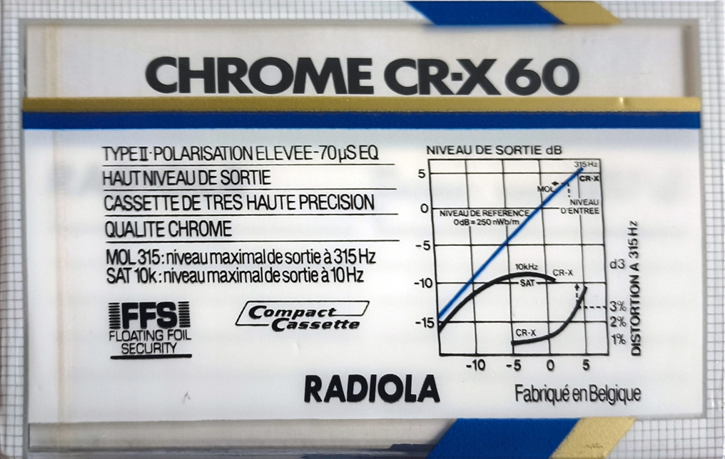 Compact Cassette Radiola CR-X 60 Type II Chrome 1985 Europe