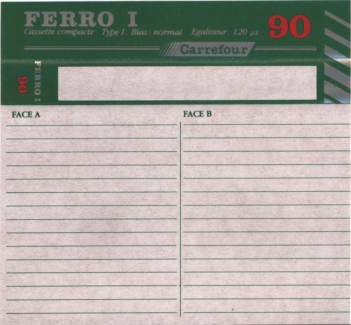 Compact Cassette Carrefour 90 Type I Normal 1990 France