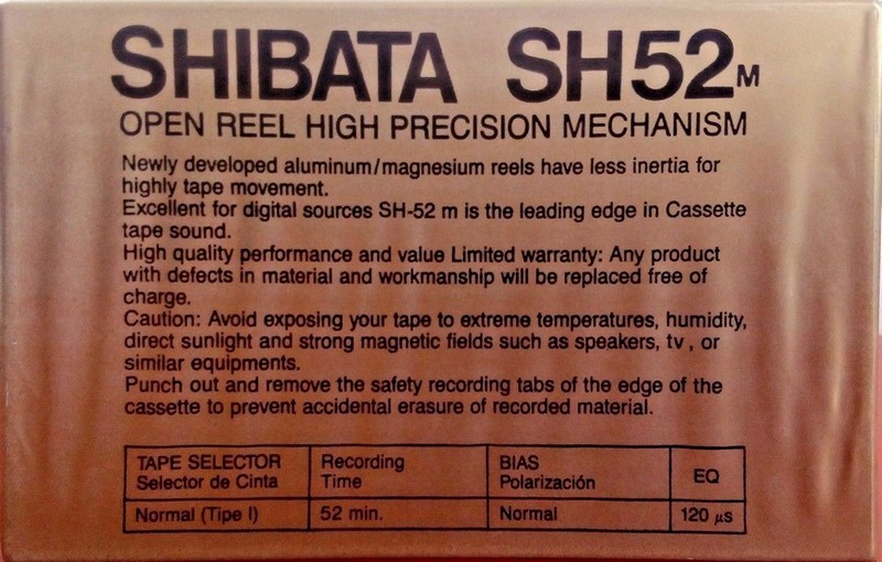 Compact Cassette Shibata 52 "SH52M" Type I Normal Hong Kong