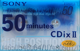 Compact Cassette Sony CDix II 50 "C-50CDX2F" Type II Chrome 1998 Japan