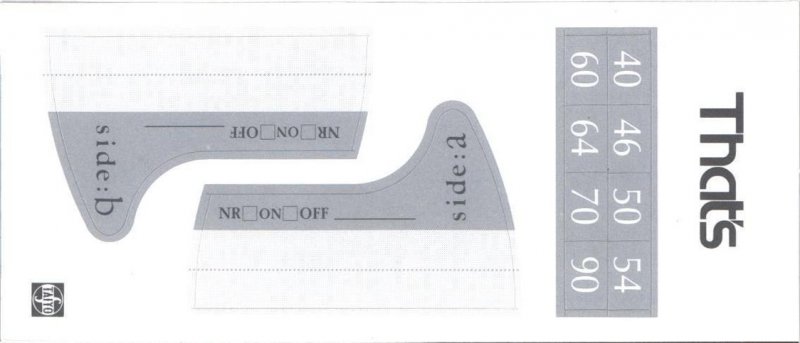 Compact Cassette Thats OW-1 90 Type I Normal 1991 Japan