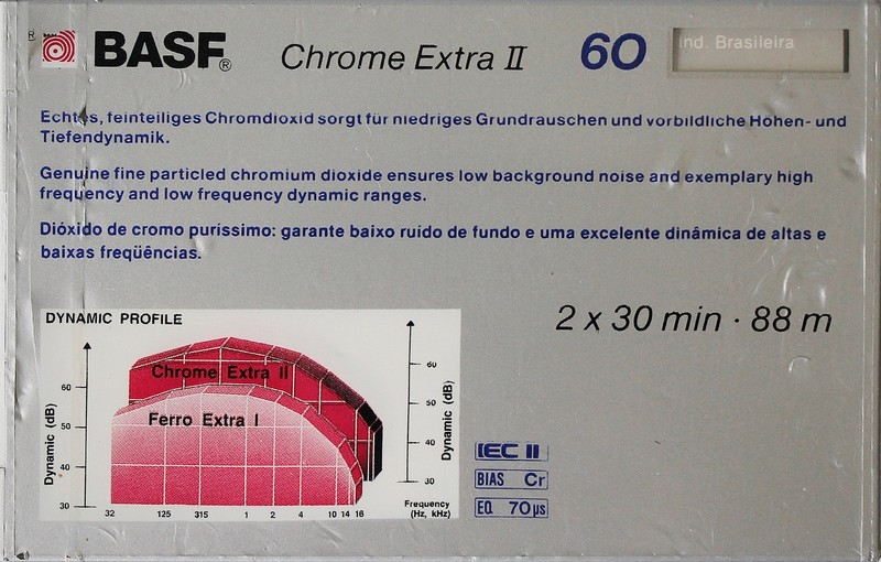 Compact Cassette BASF Chrome Extra II 60 Type II Chrome 1989 Latin America