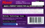 Compact Cassette Melody MP 120 Type I Normal 2000 Taiwan