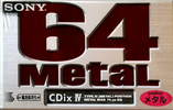 Compact Cassette Sony CDix IV 64 "C-64CDX4E" Type IV Metal 1997 Japan