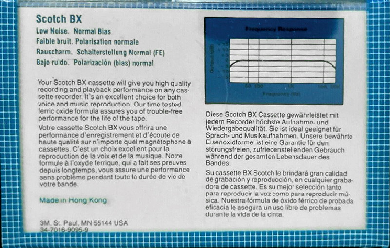 Compact Cassette Scotch BX 46 Type I Normal 1982 Europe