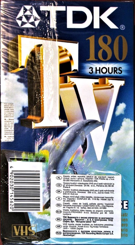 VHS, Video Home System TDK TV 180 Type I Normal 1990 Worldwide