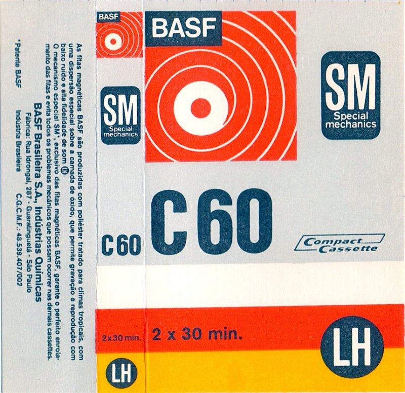 Compact Cassette BASF LH 60 Type I Normal 1971 Brazil