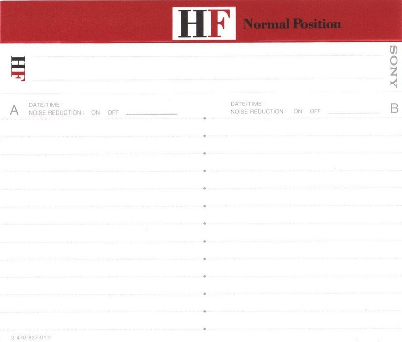 Compact Cassette Sony HF 90 Type I Normal 1993 Japan