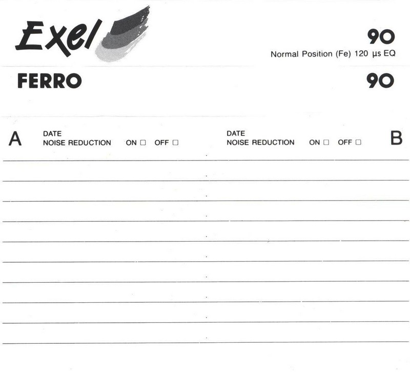 Compact Cassette Exel 90 Type I Normal 1998 Europe