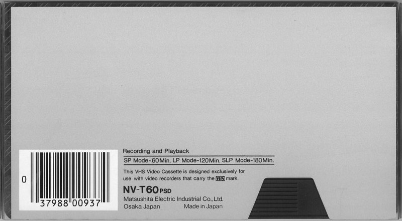 VHS, Video Home System Panasonic Premium STD 60 "NV-T60PSD" Type I Normal 1986 USA