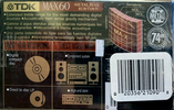 2 pack TDK MA-X 60 Type IV Metal 1992 North America