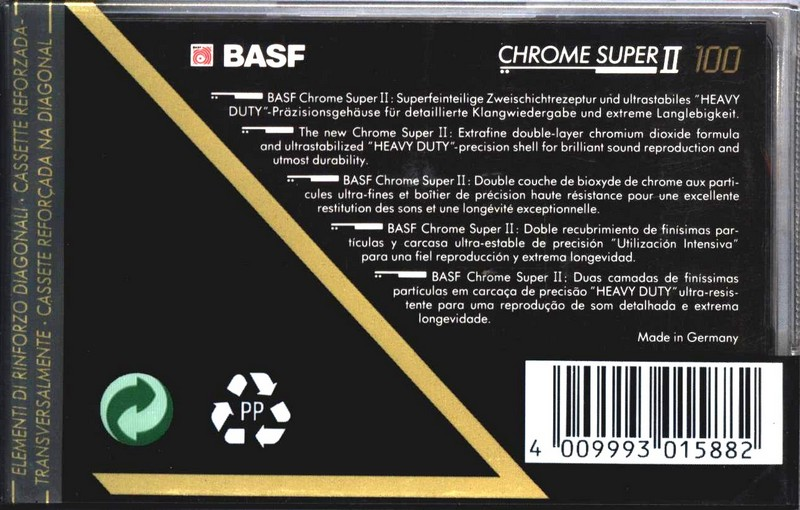 Compact Cassette BASF Chrome Super II 100 Type II Chrome 1991 Germany